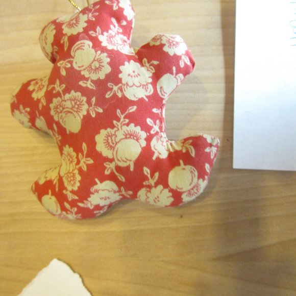 VTG 80'S KURT ADLER HONEY BEARS ORNAMENTS, CALICO FABRIC ORNAMENTS, SET OF 3, RU - Picture 8 of 10